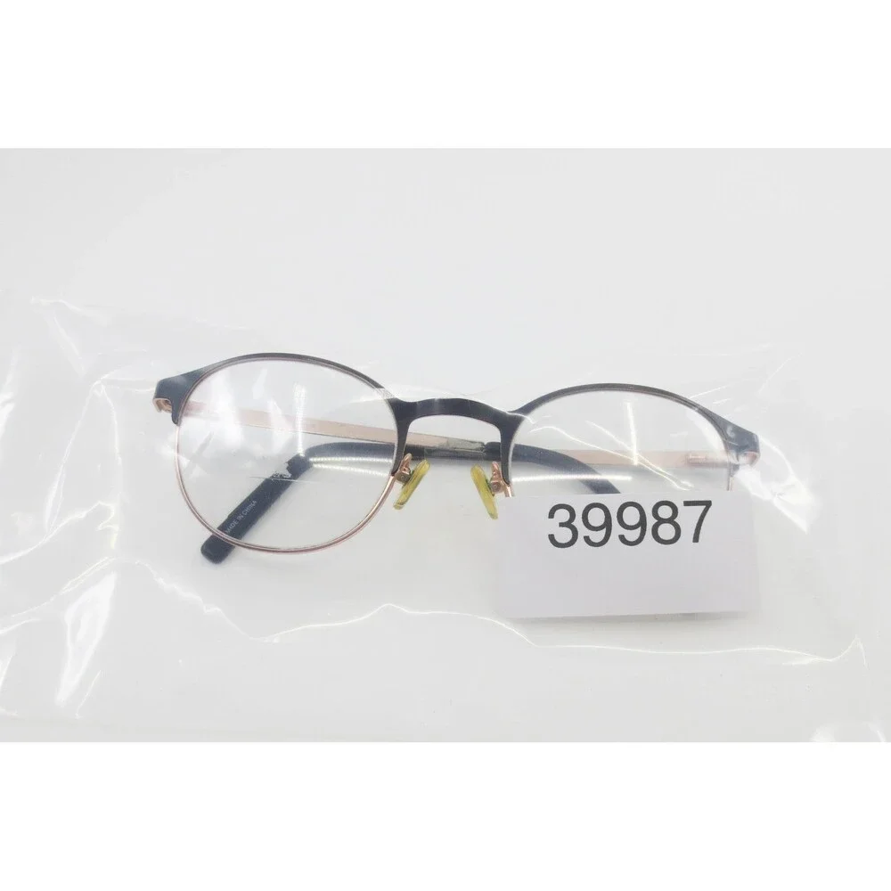 b.e bio eyes Begonia BE257 Black Rose Gold Round Eyeglasses Frames 50-23-140
